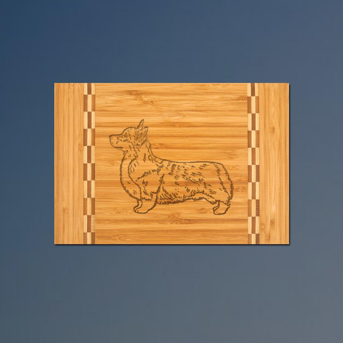 Customized bamboo corgi cutting board cutting boards with your choice of corgi design. 100+ Corgi designs to choose from.
