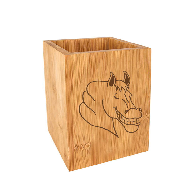 Personalized kitchen utensil holder with your choice of text and horse design 3. Equestrian Utensil Holder