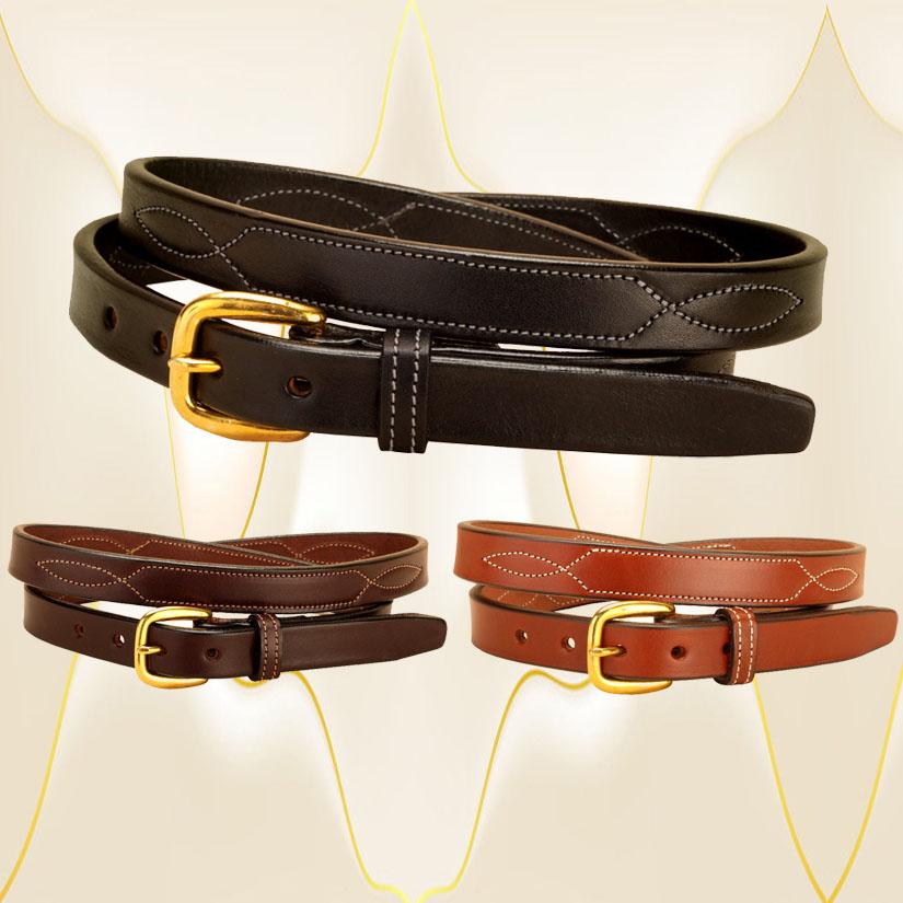 Fancy stitched 3/4" wide fancy stitched leather belt from Tory Leather.