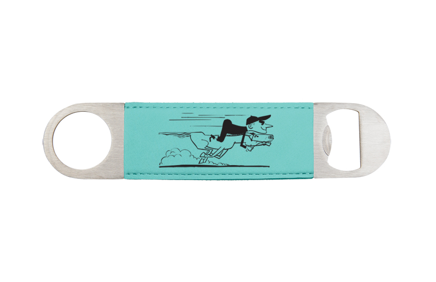 Engraved bottle opener with the horse design and personalized text of your choice. Equestrian Bottle Opener