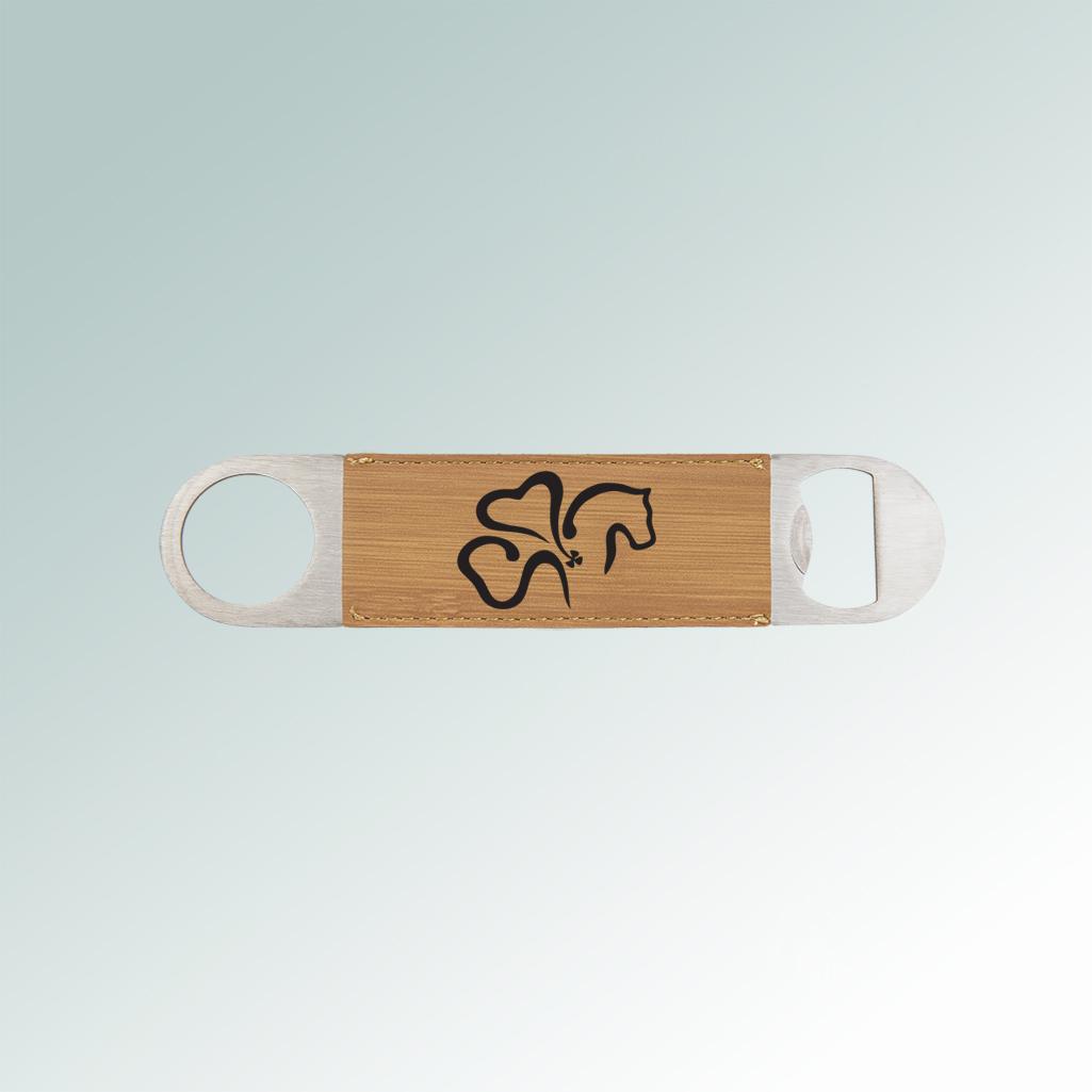 Personalized horse breed bottle opener with a horse breed logo and engraved text of your choice. 25+ horse breed logos to choose from.