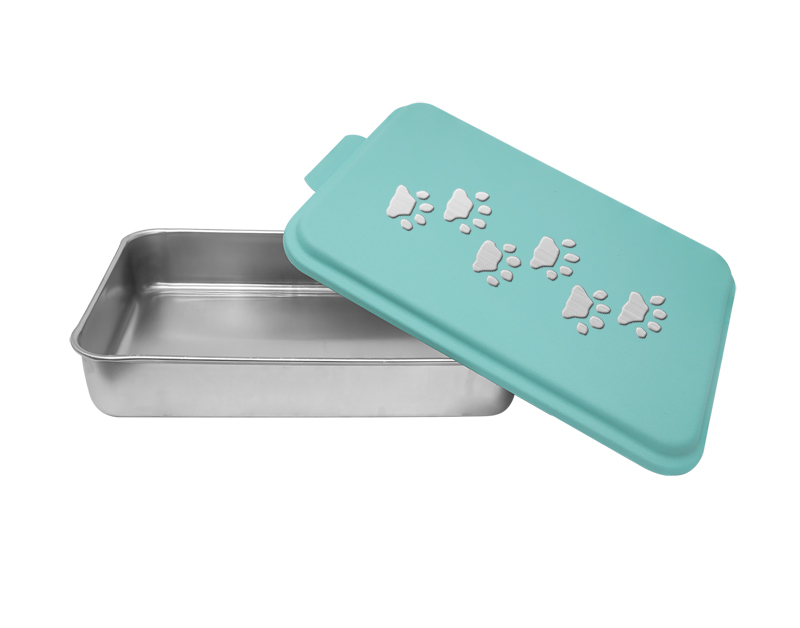 Personalized aluminum cake pan with engraved dog design and custom text. Dog Cake Pan