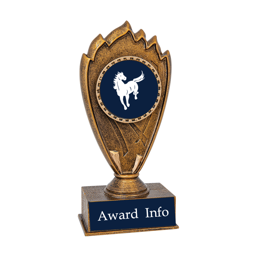 Custom engraved blaze award trophy with your choice of personalized text and horse design 2. Horse Show Award