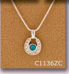 Horseshoe Necklace - Zircon Stone