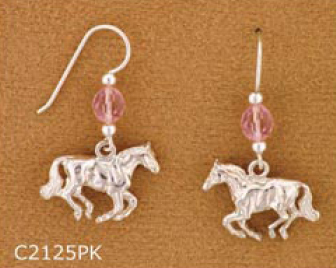 Cantering Horse Earrings - Rose