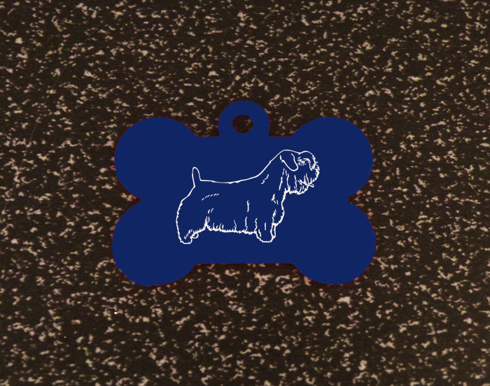 Personalized dog design 3 aluminum dog bone ID tag for your dog's collar. Dog Bone Name Tag