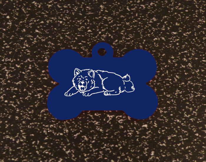 Personalized dog design 4 aluminum dog bone ID tag for your dog's collar. Dog Collar Tag