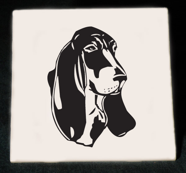 Personalized trivet / hot plate with custom engraved Herding dog design and text.