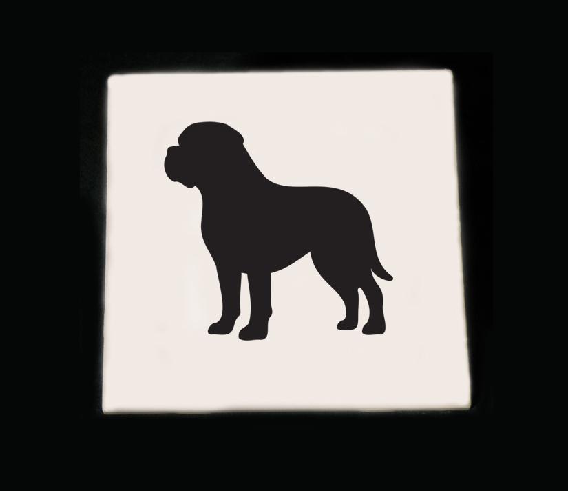 Personalized dog trivet with your choice of a dog design and custom engraved text. Dog Trivet