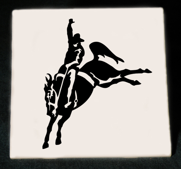 Personalized rodeo trivet with your choice of a rodeo design and custom engraved text. Rodeo Trivet