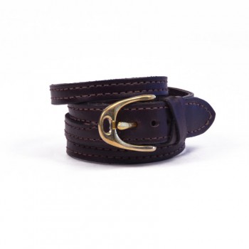 Leather oxer wrap around bracelet. Makes a great equestrian jewelry gift.