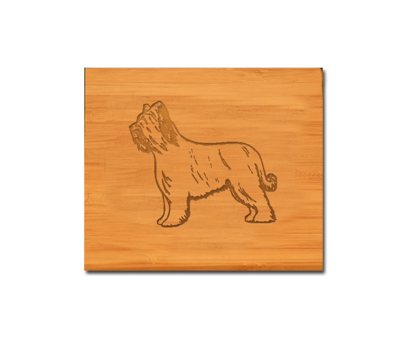 Custom engraved bamboo coaster set with your choice of dog design 1 and personalized text. Bamboo Dog Coasters