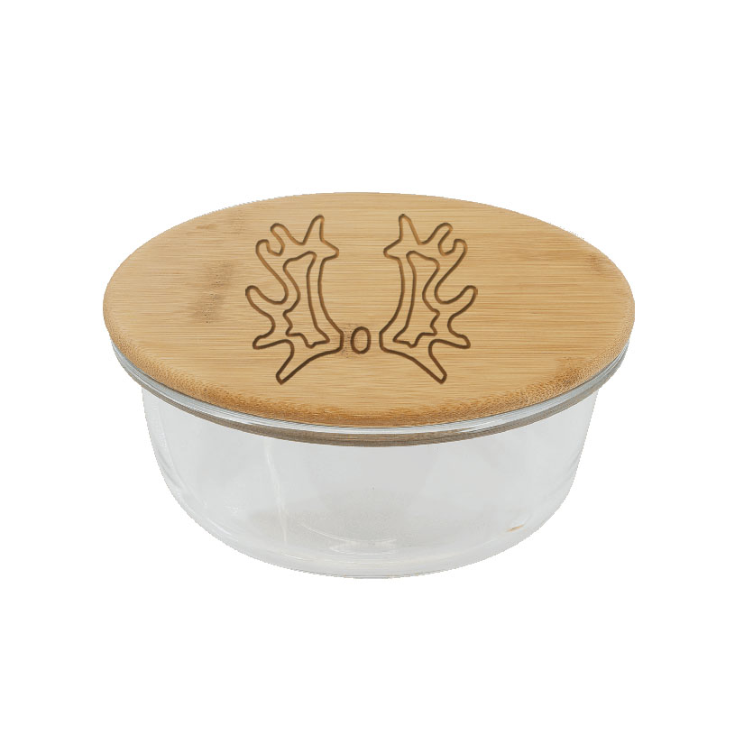 Food storage container with your choice of custom engraved horse breed logo and personalized text. Equestrian Food Container