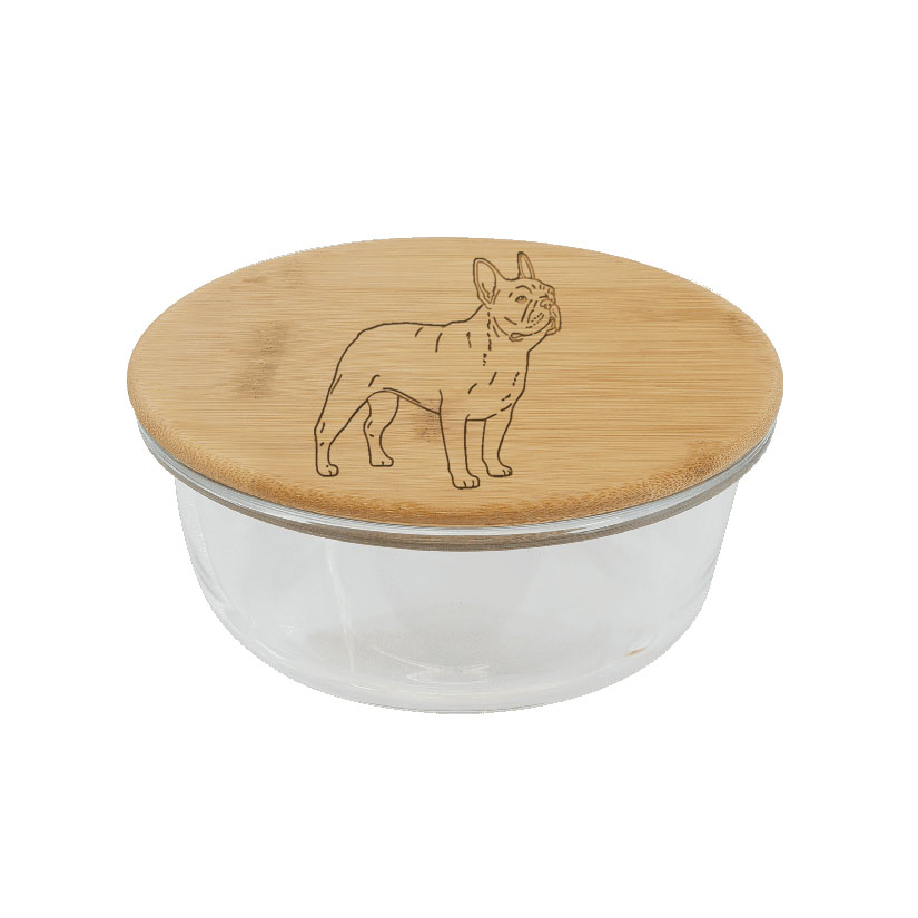 Food storage container with your choice of custom engraved dog design 3 and personalized text. Dog Treat Container