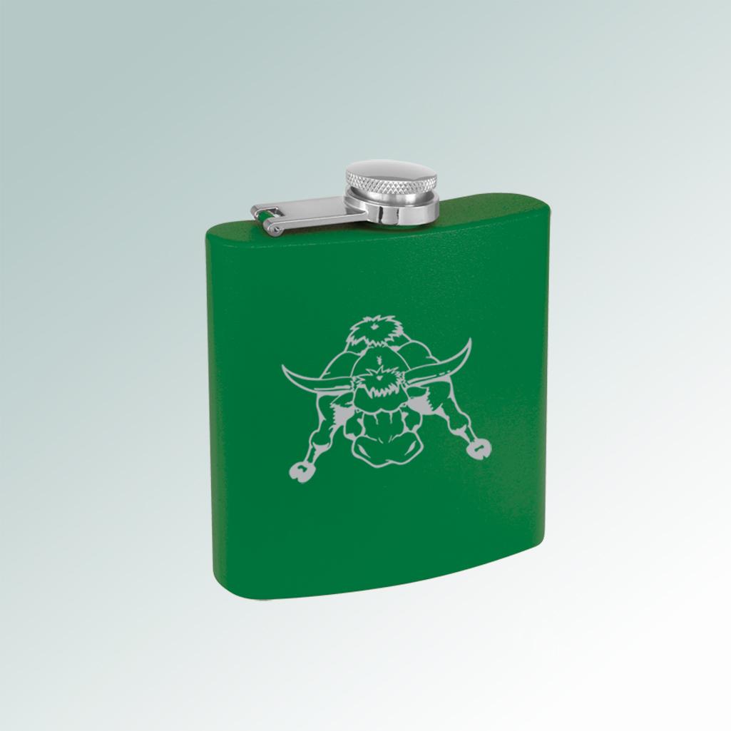 Colorful stainless steel 6 oz farm animal flask with personalized text and the farm animal design of your choice. 100+ farm animal designs to choose from.