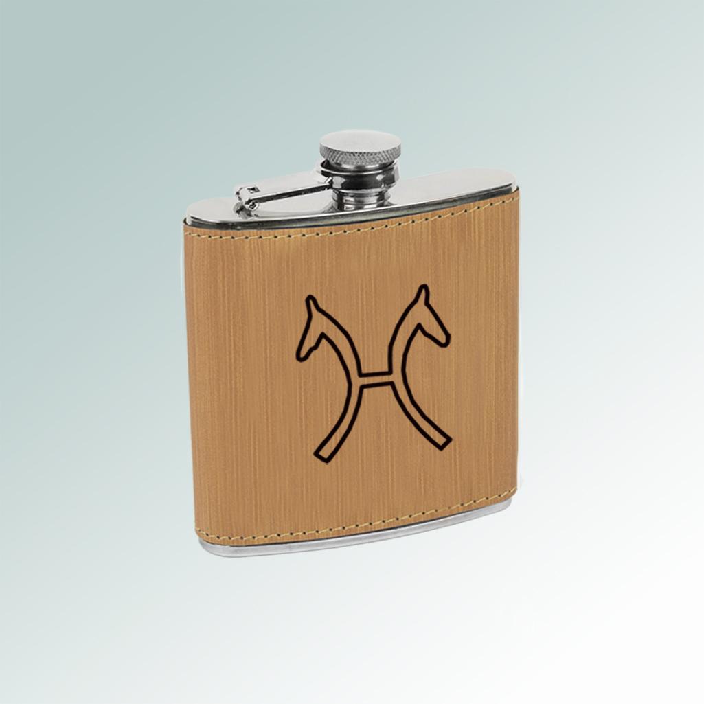 6 oz Leatherette Horse Breed Flask