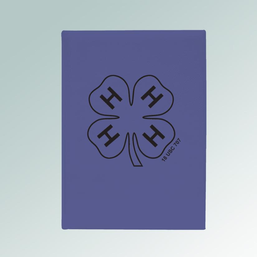 Personalized 4-H sketchbook with your choice of 4-H logo and custom engraved text. 6+ 4-H logos to choose from.