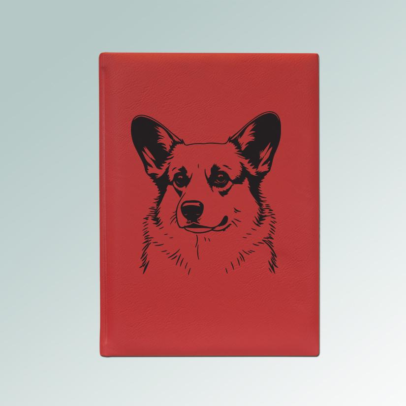 Personalized corgi sketchbook with your choice of corgi design and custom engraved text. 100+ corgi designs to choose from.
