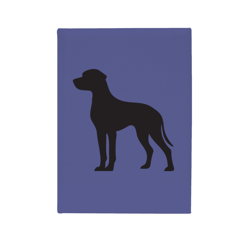 Personalized sketchbook with your choice of dog silhouette and custom engraved text. Dog Sketchbook