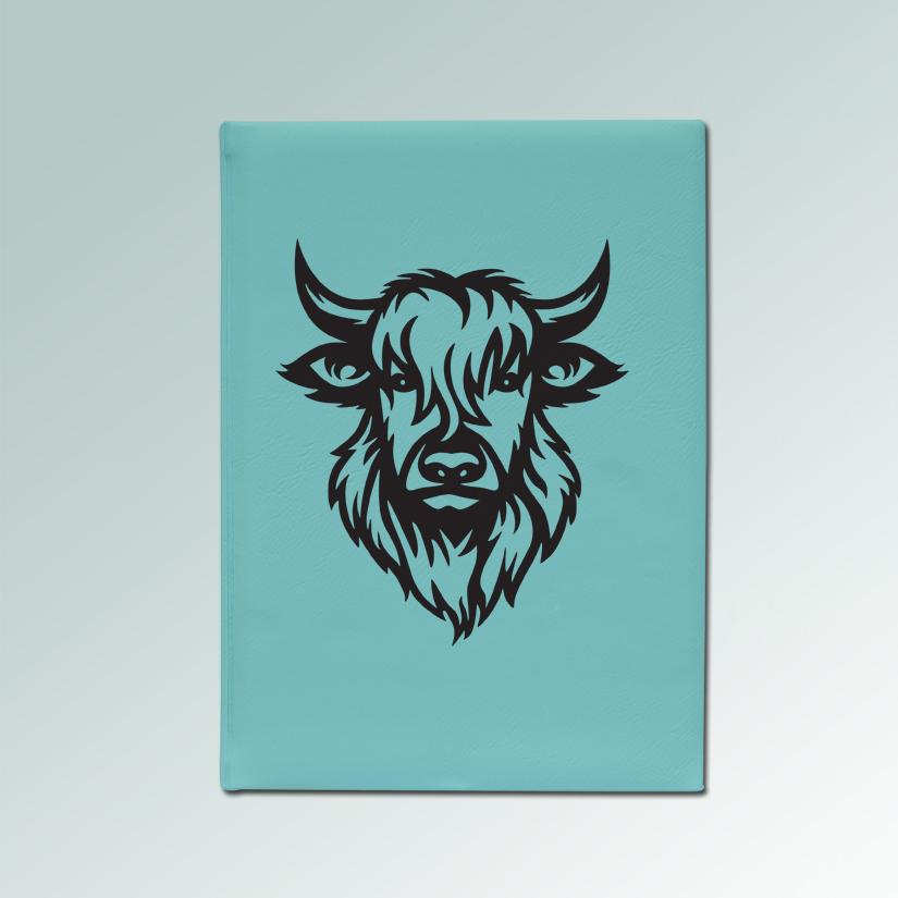 Custom engraved leatherette farm animal sketchbook with your choice of farm animal design and personalized text. 100+ farm animal designs to choose from.