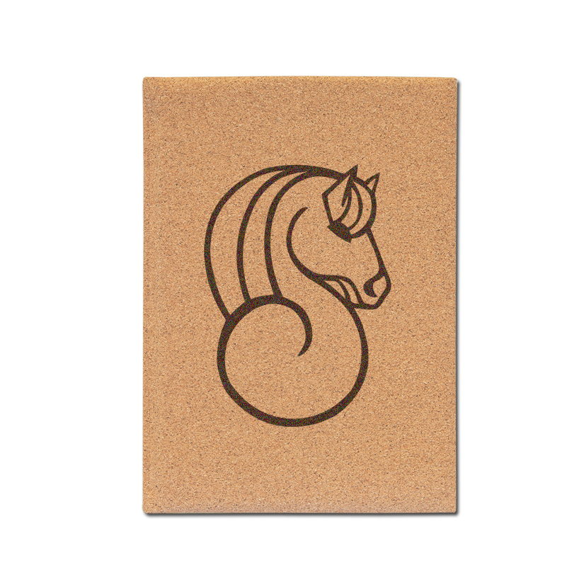 Custom engraved leatherette sketchbook with your choice of horse design 3 and personalized text. Horse Sketchbook