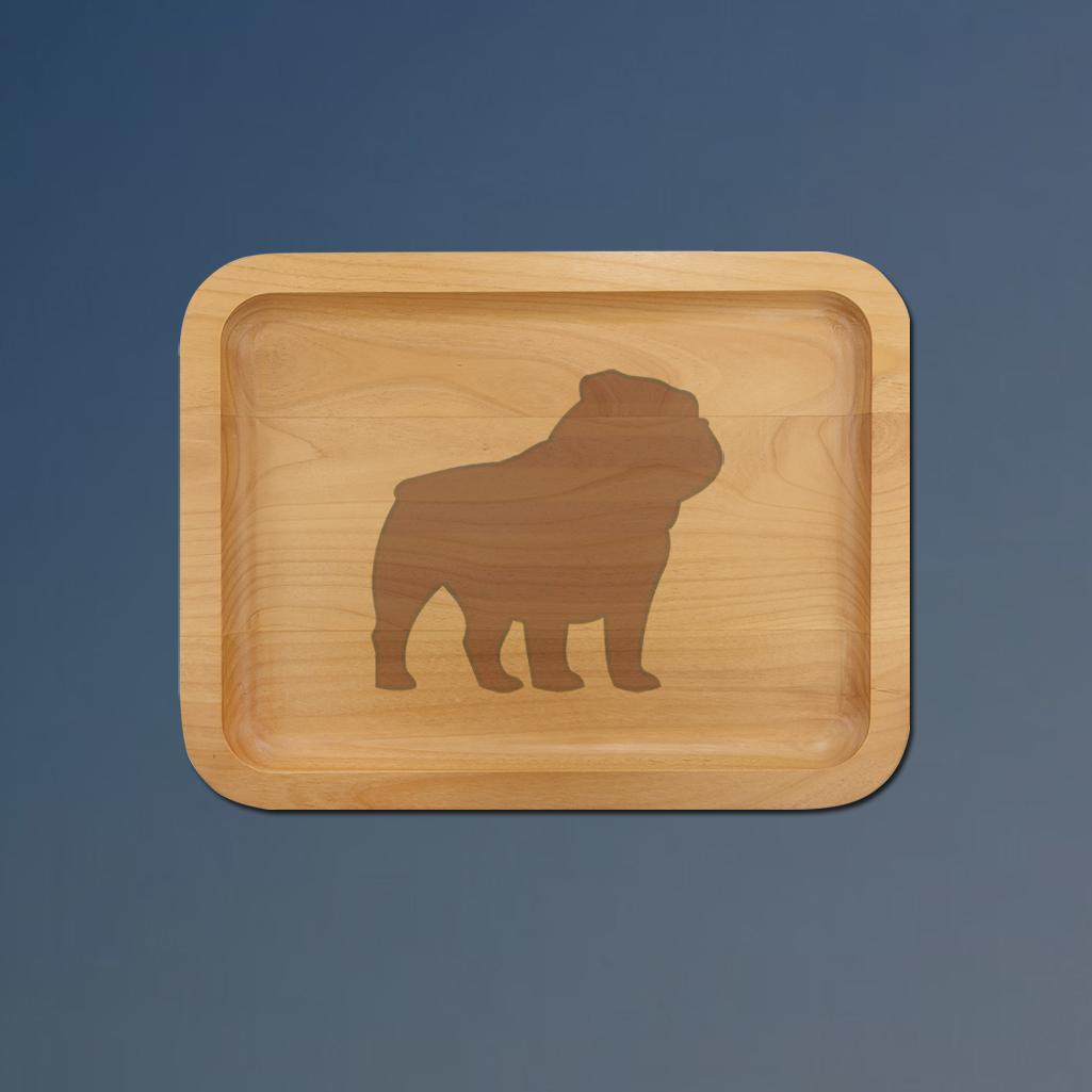 Alder wood dog breed tray with your choice of dog breed design and personalized text. 100+ dog breeds to choose from.