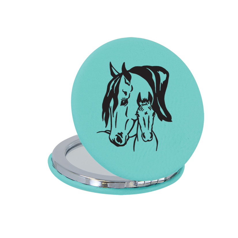 Compact mirror with personalized text and custom engraved horse design 2. Horse Compact Mirror, Mother's Day Gift