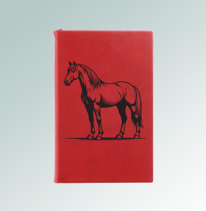 Personalized horse journal with your choice of horse design and custom engraved text. 145+ horse designs to choose from.