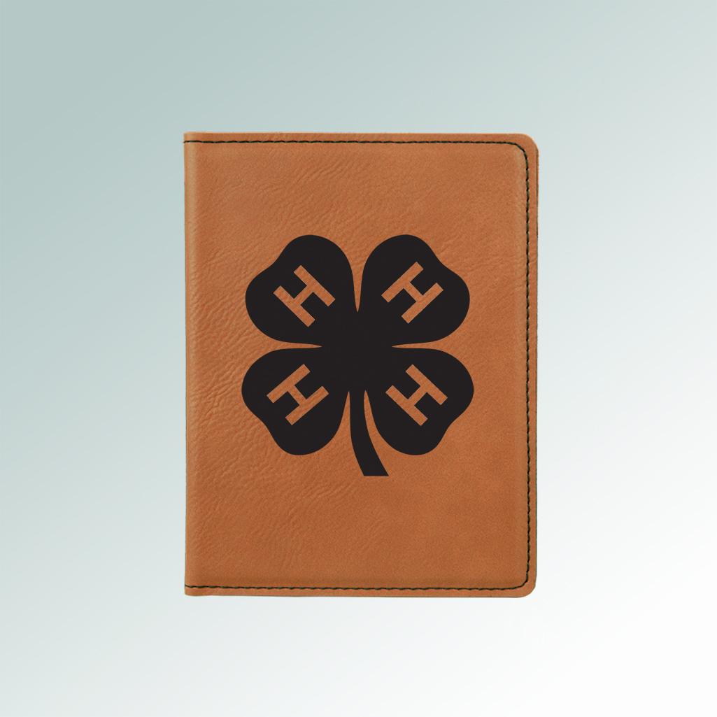 Personalized 4-H Leatherette Passport Cover - Custom Engraved Travel Holder, 4H Club Gift, Personalized Name/Farm, Various Colors