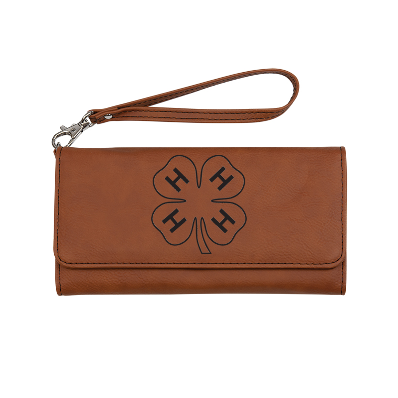 Leatherette Wallet with Strap - 4-H Logo