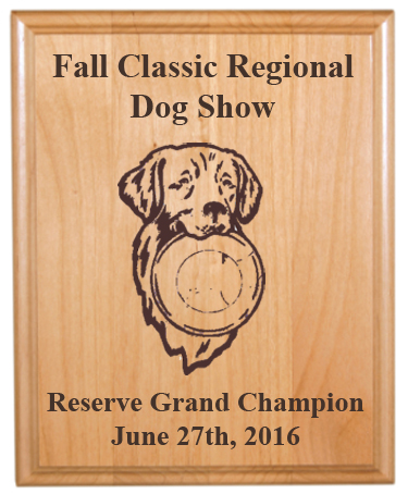 This plaque makes a great dog show award, agility award, obedience award or dog competition award.