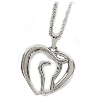 Horse Head Heart Necklace