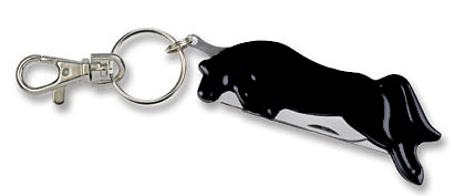 Jumping Horse Key Chain with Hoof Pick and Knife.