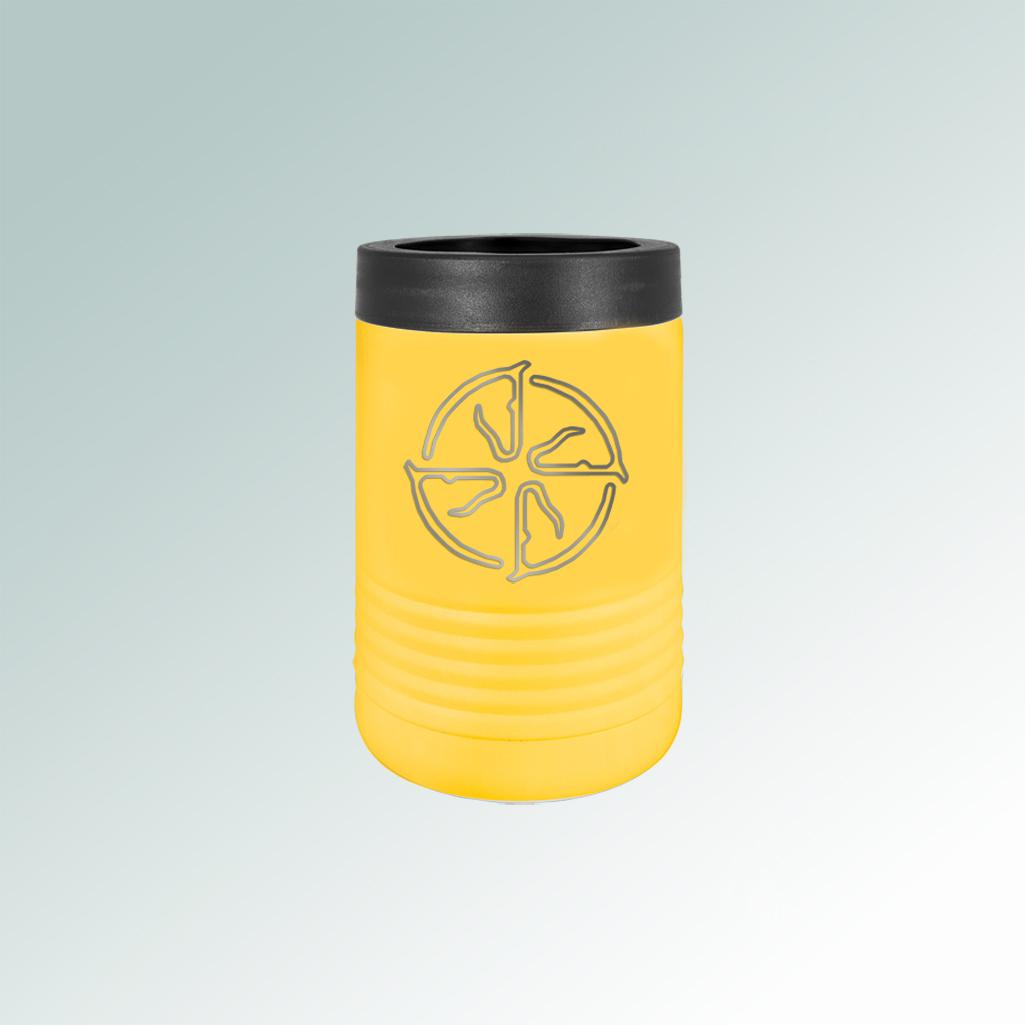 Custom engraved stainless steel insulated horse breed beverage holder with personalized text and horse breed Logo. 25+ horse breed logos to choose from.