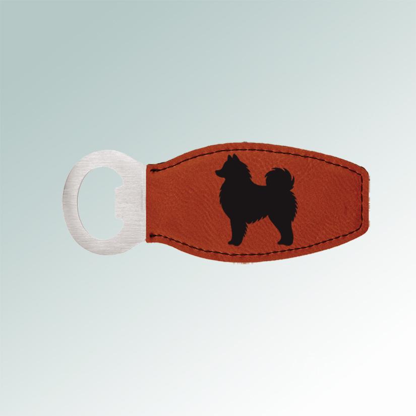Personalized magnetic dog breed bottle opener with the dog breed design and custom engraved text of your choice. 100+ dog breeds to choose from.