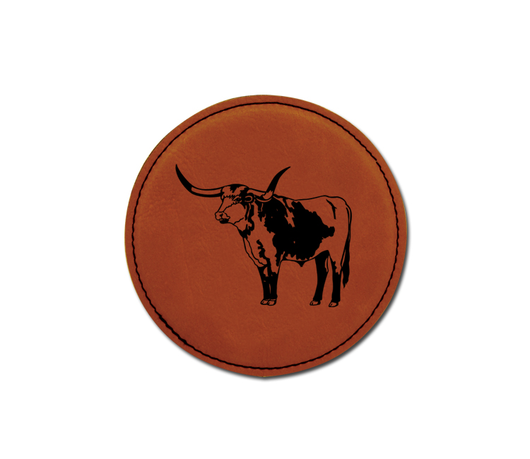 Custom engraved leatherette coaster with your choice of farm animal design and personalized text.
