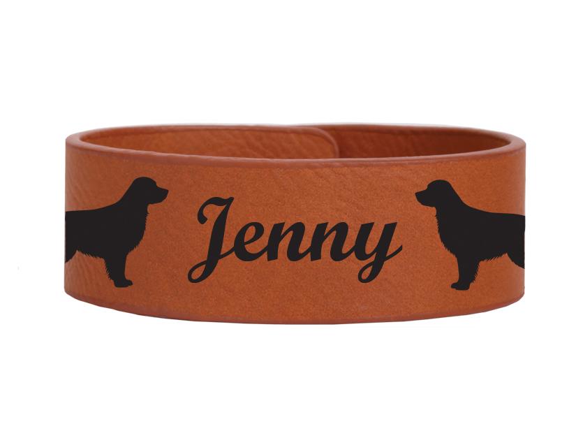 Personalized bracelet with your choice of Golden Retriever design. Golden Retriever Bracelet