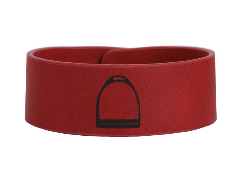 Engraved English stirrup leatherette Bracelet bracelet with your choice of D-Bit. Equestrian Jewelry