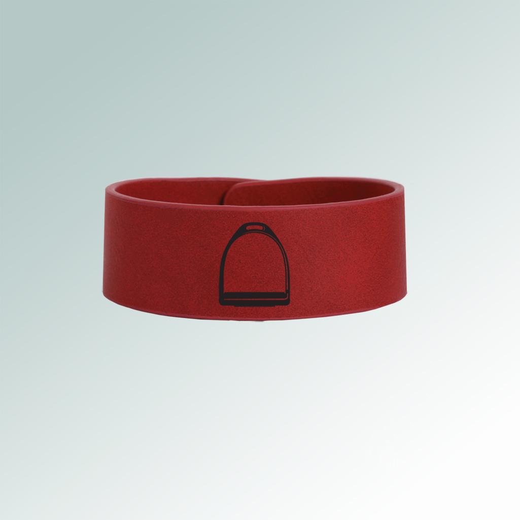 Engraved English stirrup leatherette Bracelet bracelet with your choice of D-Bit. Equestrian Jewelry