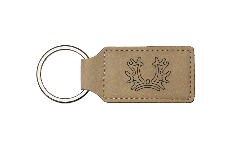 Personalized leatherette key chain with your choice of engraved horse breed logo and text. Equestrian Key Chain