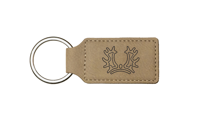 Personalized leatherette key chain with your choice of engraved horse breed logo and text. Equestrian Key Chain