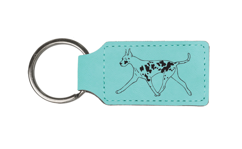 Custom engraved leatherette keychain with your choice of working dog design and personalized text. Working Dog Key Chain