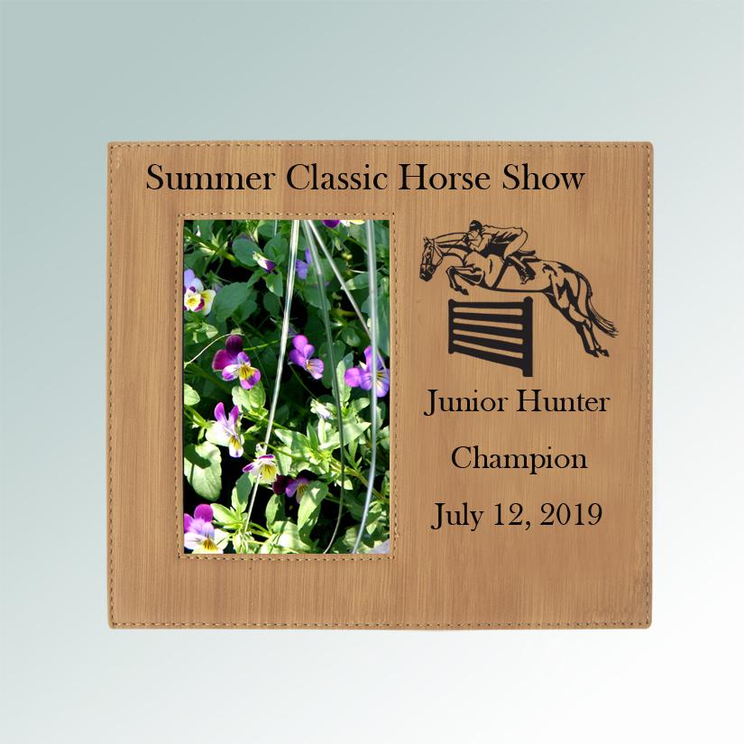 Personalized horse photo frame plaque with your choice of horse design and custom engraved text. 145+ horse designs to choose from.from.