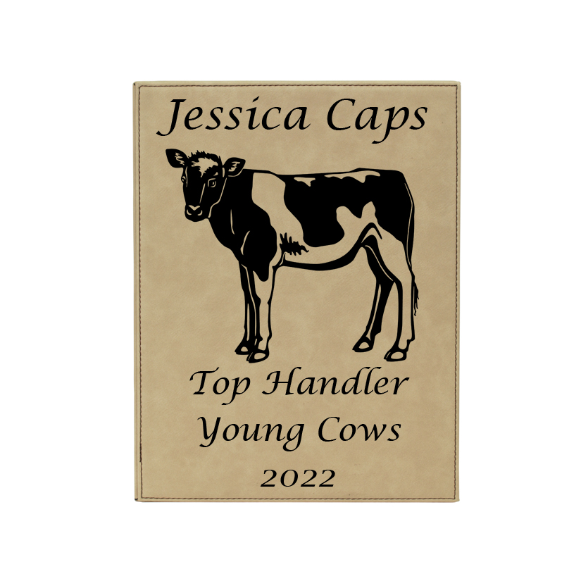 Personalized leatherette plaque with your choice of farm animal design and engraved text. Farm Animal Award