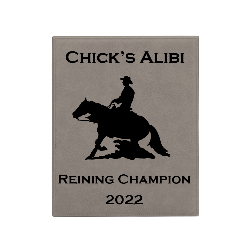 Engraved leatherette plaque with personalized text and rodeo design. Rodeo Plaque | Rodeo Award
