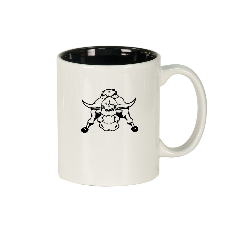 Custom engraved ceramic coffee mug with with your choice of engraved farm animal design and personalized text. Farm Animal Mug