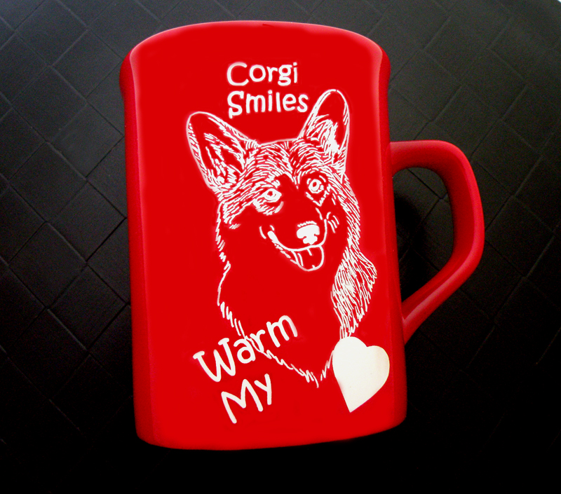 Corgi Smiles Warm My heart ceramic coffee mug.