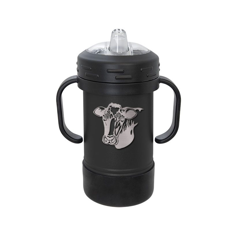 Custom engraved stainless steel sippy cup with your choice of farm animal design and personalized text. Farm Animal Sippy Cup