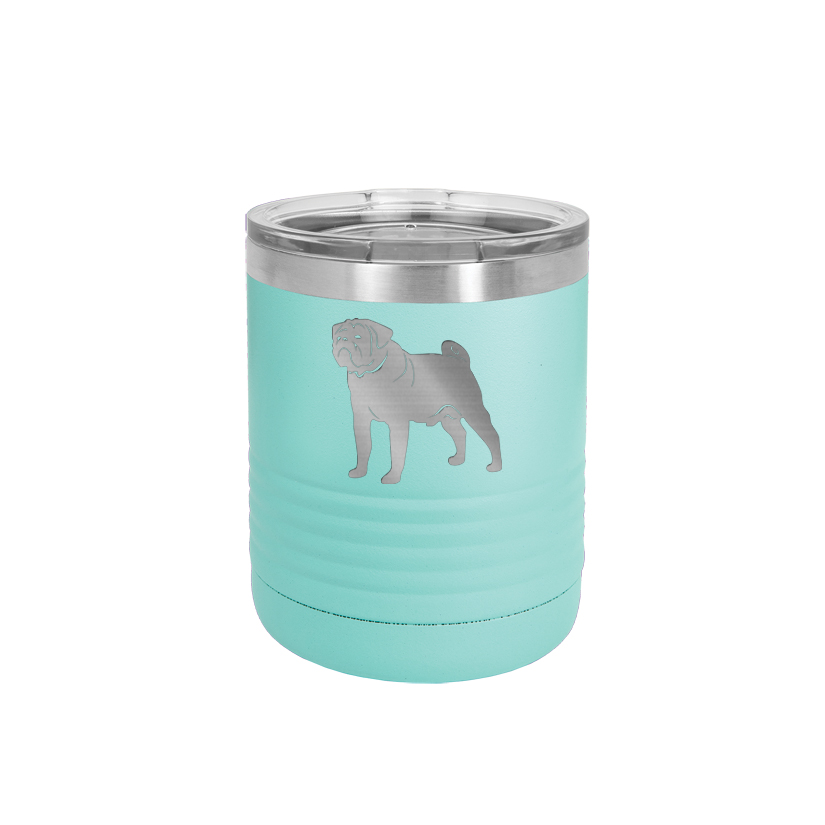 Personalized 10 oz vacuum insulated polar camel tumbler with your choice of dog design 4 and custom engraved text. Dog Tumbler