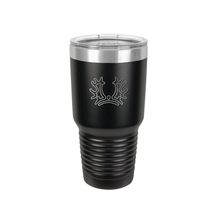 Custom engraved vacuum insulated 30 tumbler with your choice of horse breed logo and personalized text.